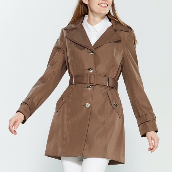 calvin klein hooded trench coat